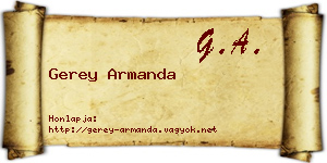 Gerey Armanda névjegykártya